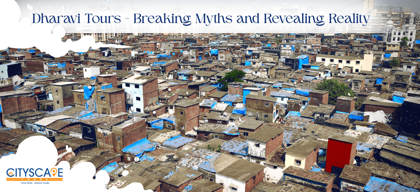 Overhead view of Dharavi slum area