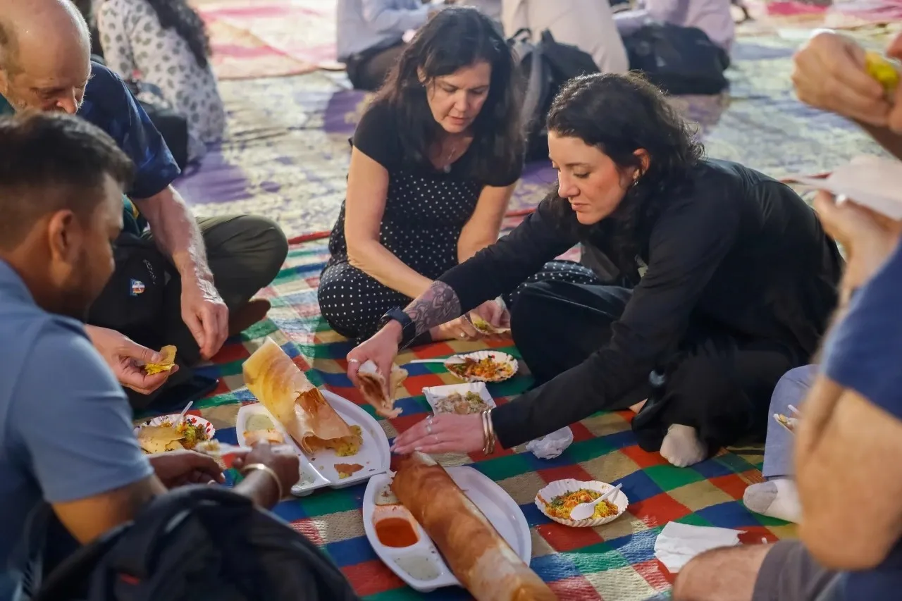 Floor seating, great food - the real Mumbai street food experience.