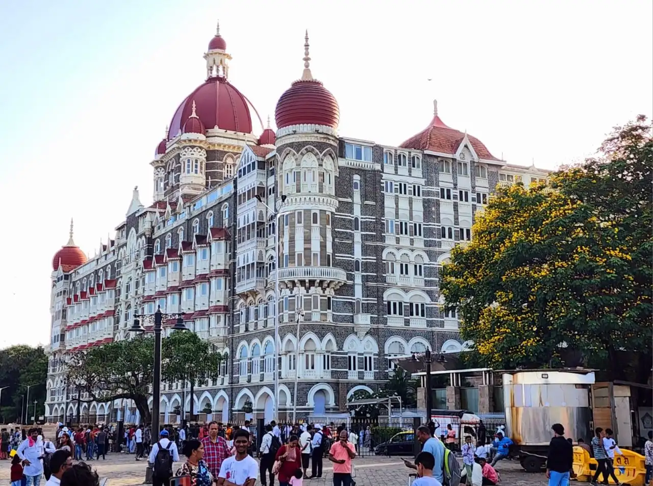 The magnificent Taj Mahal Palace Hotel - a crown jewel of old Bombay and a landmark you'll admire up close on our Victorian Gothic tour through Mumbai's heritage district.
