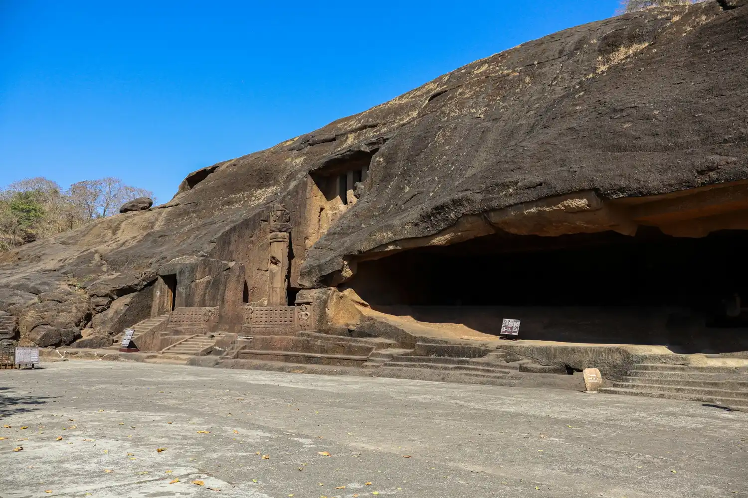 Kanheri Caves, Mumbai grand entrance carved into basalt rock inside Sanjay Gandhi National Park