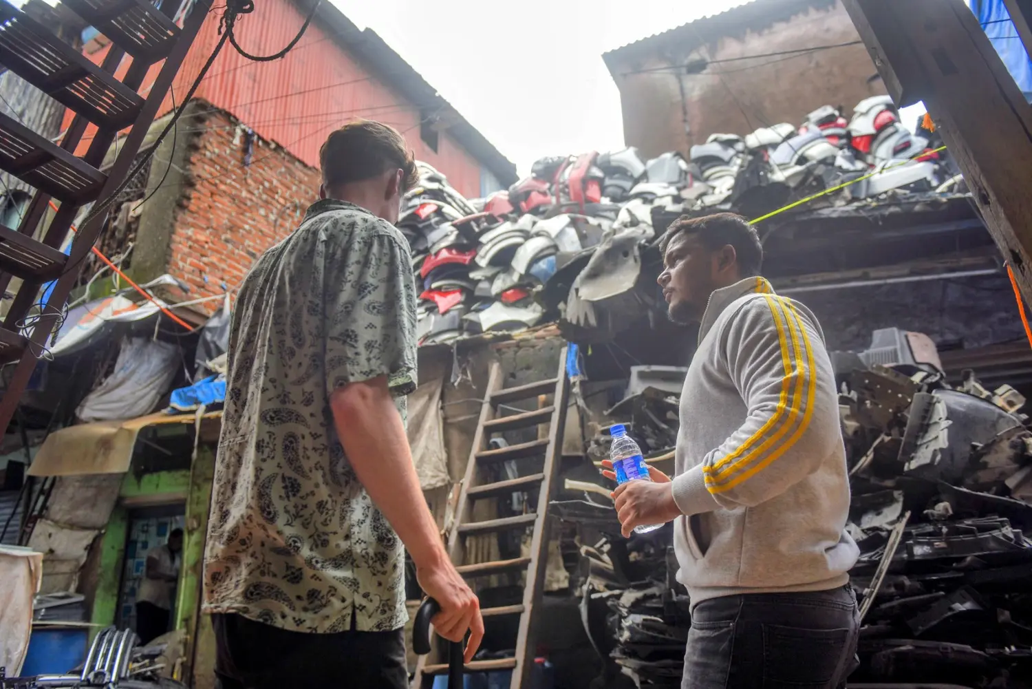 Discovering Dharavi's plastic recycling trade during our mumbai city tour